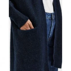 Blå Selected Femme Slflulu New Ls Knit Long Cardigan Cardigan Blue -dame-cardigans Butikk unnamed file 2168