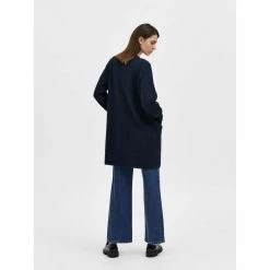 Blå Selected Femme Slflulu New Ls Knit Long Cardigan Cardigan Blue -dame-cardigans Butikk unnamed file 2170