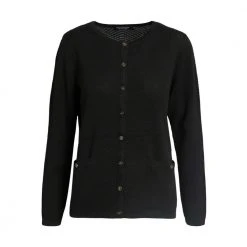 Signature Cardigan Med Knepping Og Lommer Black