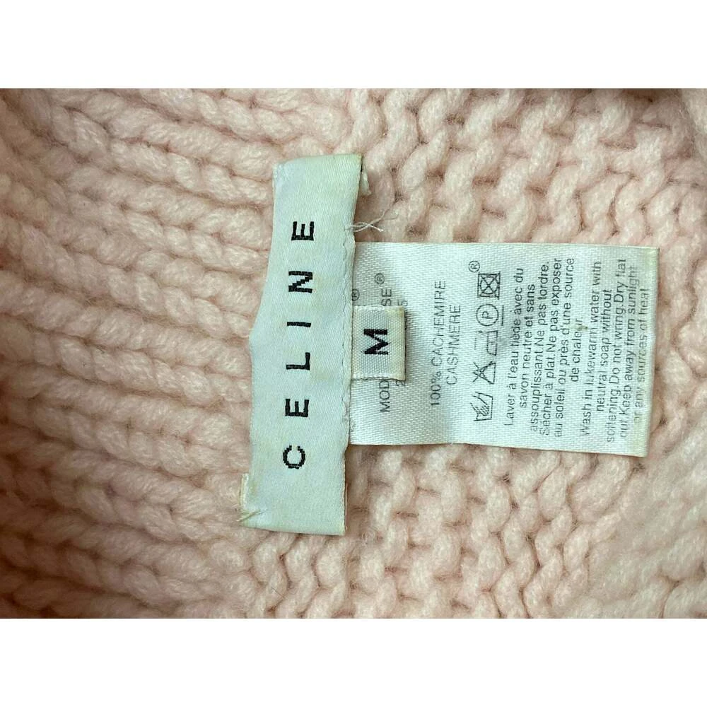 CELINE Cable Knit Turtleneck Sleeveless Sweater Pink 4 CELINE Cable Knit Turtleneck Sleeveless Sweater Pink - Bilde 2