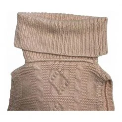CELINE Cable Knit Turtleneck Sleeveless Sweater Pink 8 CELINE Cable Knit Turtleneck Sleeveless Sweater Pink -dame-cardigans Butikk unnamed file 2231