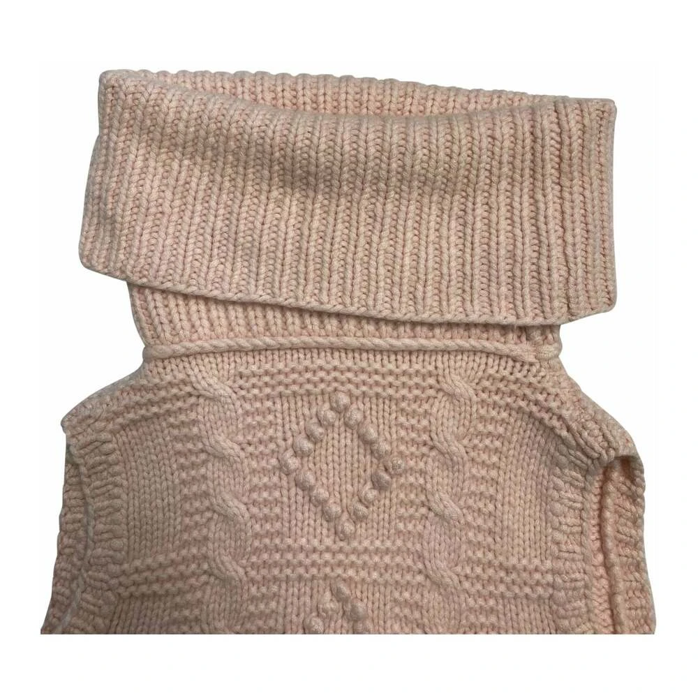 CELINE Cable Knit Turtleneck Sleeveless Sweater Pink 5 CELINE Cable Knit Turtleneck Sleeveless Sweater Pink - Bilde 3