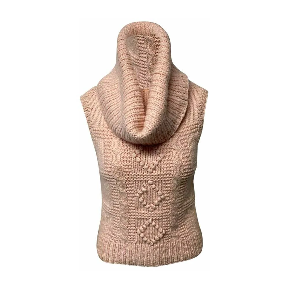 CELINE Cable Knit Turtleneck Sleeveless Sweater Pink 6 CELINE Cable Knit Turtleneck Sleeveless Sweater Pink - Bilde 4