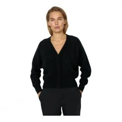 Sort Second Female Brook Knit Boxy Cardican Genser Black