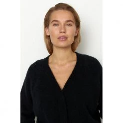 Sort Second Female Brook Knit Boxy Cardican Genser Black -dame-cardigans Butikk unnamed file 2363