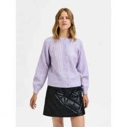 Lilla Selected Femme Slfmola Ls Knit Cardigan B Cardigan Purple -dame-cardigans Butikk unnamed file 2367