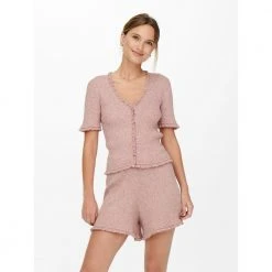 ONLY Lina Ss Ruffle Cardigan Jacket Pink -dame-cardigans Butikk unnamed file 2410