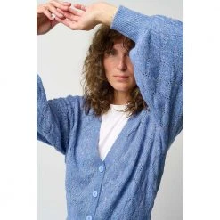 Pieszak PD-Lauren Sequins Needledrop Cardigan Blue