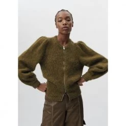 GESTUZ - DiankaGZ Cardigan Moss Green Melange Green -dame-cardigans Butikk unnamed file 2479