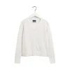 Hvit Gant Gant Light Cotton C-Neck Cardigan Overdeler White -dame-cardigans Butikk unnamed file 2503