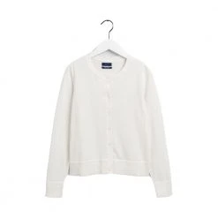 Hvit Gant Gant Light Cotton C-Neck Cardigan Overdeler White