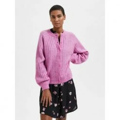Rosa Selected Femme Slfmola Ls Knit Cardigan B Cardigan Pink -dame-cardigans Butikk unnamed file 2517