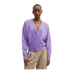 Second Female Brook Knit Boxy Cardigan - Lilla Purple -dame-cardigans Butikk unnamed file 2546