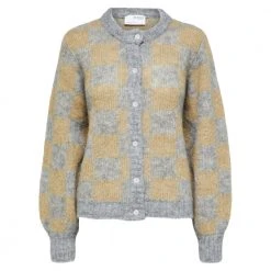 Selected Femme Slfilona Ls Knit Cardigan Beige