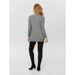 Grå Only Lesly L/S Open Cardigan Knt Cardigan Gray