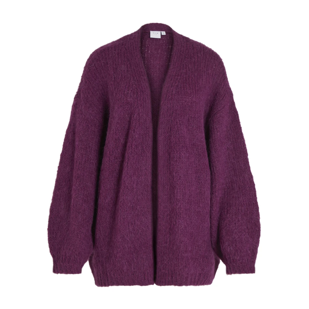 Dark Purple Vila Vibanu L/S Open Knit Cardigan/Rou Knit Purple 3 Dark Purple Vila Vibanu L/S Open Knit Cardigan/Rou Knit Purple