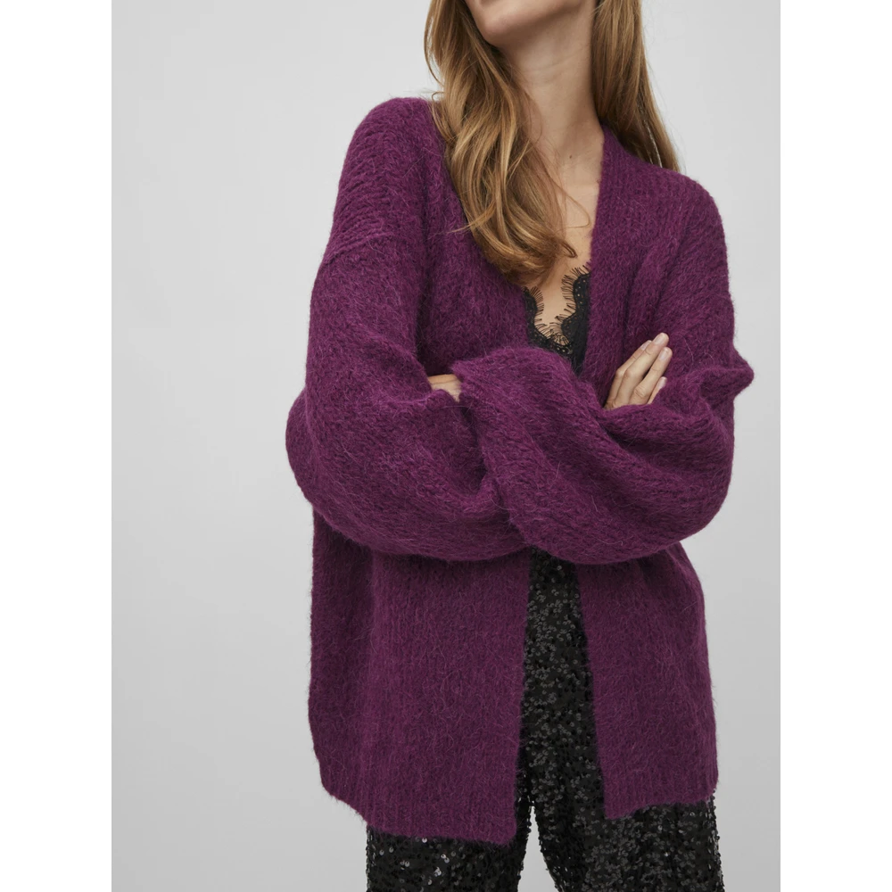 Dark Purple Vila Vibanu L/S Open Knit Cardigan/Rou Knit Purple 4 Dark Purple Vila Vibanu L/S Open Knit Cardigan/Rou Knit Purple - Bilde 2