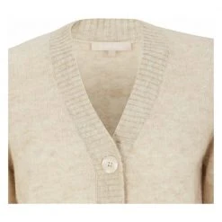Soft Rebels SRAllison V-neck Cardigan Knit - Cornstalk Melange Beige