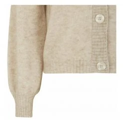 Soft Rebels SRAllison V-neck Cardigan Knit - Cornstalk Melange Beige -dame-cardigans Butikk unnamed file 2726