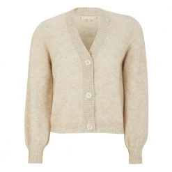 Soft Rebels SRAllison V-neck Cardigan Knit - Cornstalk Melange Beige -dame-cardigans Butikk unnamed file 2727