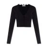 Nanushka Danique Cropped Cardigan Black