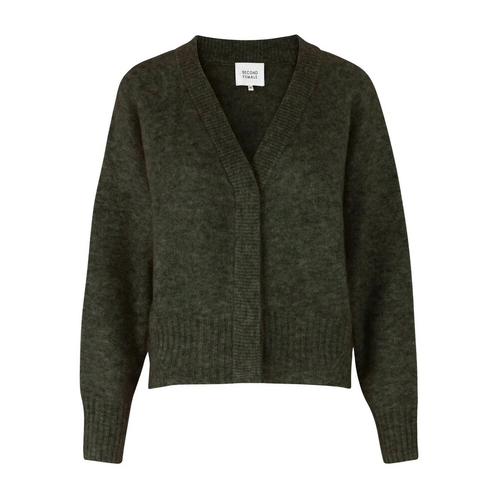 Second Female Brook Knit Boxy Cardigan Green 3 Second Female Brook Knit Boxy Cardigan Green
