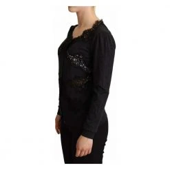 Dolce & Gabbana Wool Lace Cardigan Sweater Gray -dame-cardigans Butikk unnamed file 2807