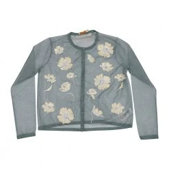 Tory Burch Cardigan With Floral Sequin Embellishment Blue -dame-cardigans Butikk unnamed file 2857