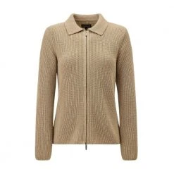 Lexington Nadine Blend Knitted Zip Cardigan Beige -dame-cardigans Butikk unnamed file 2896