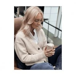 Levete Room Perle 2 Pullover Beige -dame-cardigans Butikk unnamed file 2931