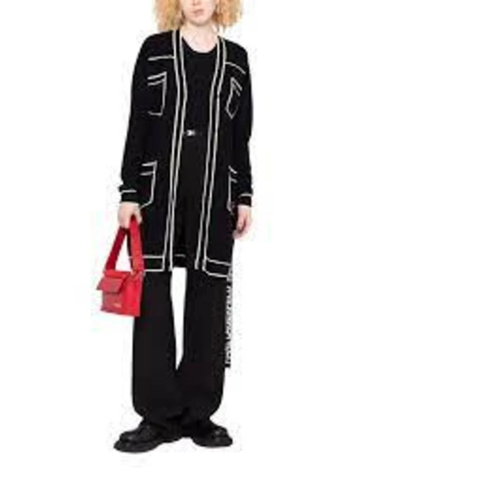 Karl Lagerfeld Logo Belted Cardigan Black 3 Karl Lagerfeld Logo Belted Cardigan Black