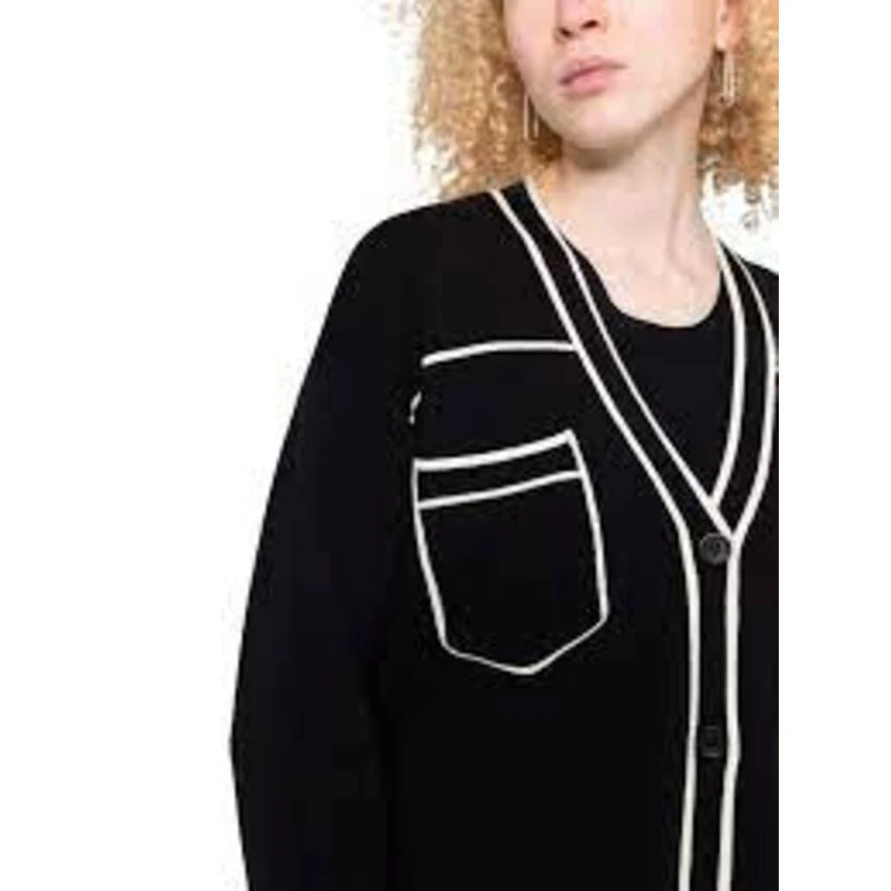 Karl Lagerfeld Logo Belted Cardigan Black 4 Karl Lagerfeld Logo Belted Cardigan Black - Bilde 2