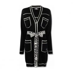 Karl Lagerfeld Logo Belted Cardigan Black 11 Karl Lagerfeld Logo Belted Cardigan Black -dame-cardigans Butikk unnamed file 2973