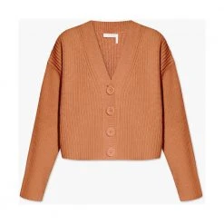 See By Chloé Relaxed-fitting Cardigan Brown -dame-cardigans Butikk unnamed file 3032