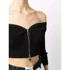 Alexander McQueen Top Black -dame-cardigans Butikk unnamed file 3045