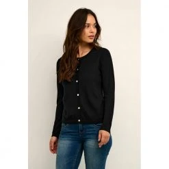 Sort Cream Cranva Strikket Cardigan I Cashmere - Sort Cardigan Black -dame-cardigans Butikk unnamed file 3089