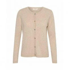Beige Cream Cranva Strikket Cardigan - Beige Melert Cardigan Beige -dame-cardigans Butikk unnamed file 3112