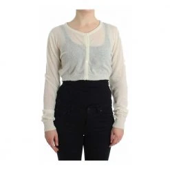 Ermanno Scervino Lingerie Knit Cropped Wool Cardigan White -dame-cardigans Butikk unnamed file 3120
