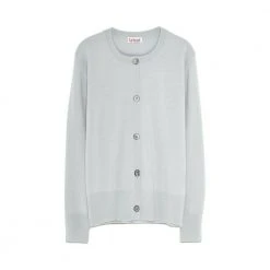 Tricot Extra-fine Wool Crop Cardigan Blue