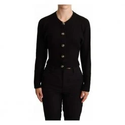 Dolce & Gabbana Button Embellished Cardigan Sweater Black -dame-cardigans Butikk unnamed file 3210