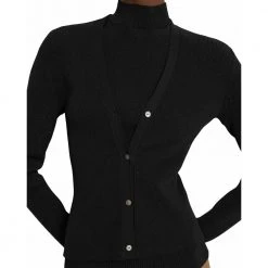 Theory Ribbed Cardigan - Sort Black -dame-cardigans Butikk unnamed file 3337