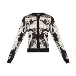 Versace Patterned Cardigan Black -dame-cardigans Butikk unnamed file 3417
