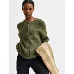 Selected Femme Lulu Ls Knit Short Cardigan Green -dame-cardigans Butikk unnamed file 342