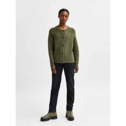 Selected Femme Lulu Ls Knit Short Cardigan Green -dame-cardigans Butikk unnamed file 343