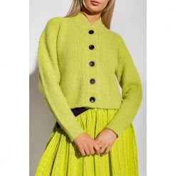 Proenza Schouler Ribbed Cardigan Green 9 Proenza Schouler Ribbed Cardigan Green -dame-cardigans Butikk unnamed file 3537