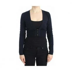 Roberto Cavalli Cropped Wool Cardigan Blue