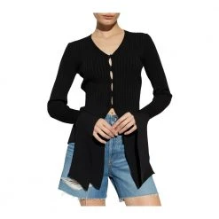 Ami Paris Ribbed Cardigan Black -dame-cardigans Butikk unnamed file 3584