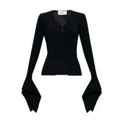 Ami Paris Ribbed Cardigan Black -dame-cardigans Butikk unnamed file 3586