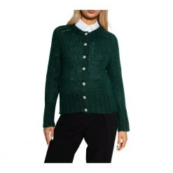 Erdem Vanessa Cardigan With Decorative Buttons Green