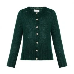 Erdem Vanessa Cardigan With Decorative Buttons Green -dame-cardigans Butikk unnamed file 3678